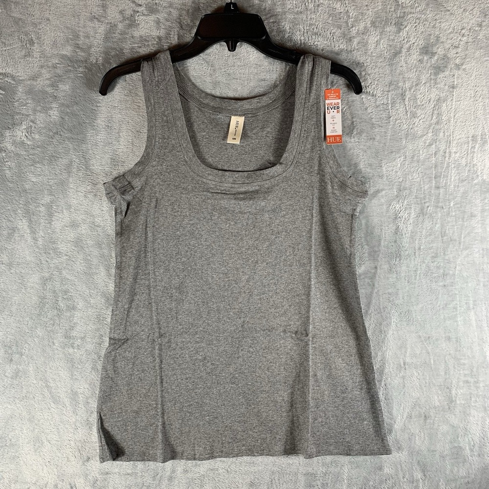 Hue Women's Tank Top S / M Gray Ribbed Relaxed Fit Soft NWT